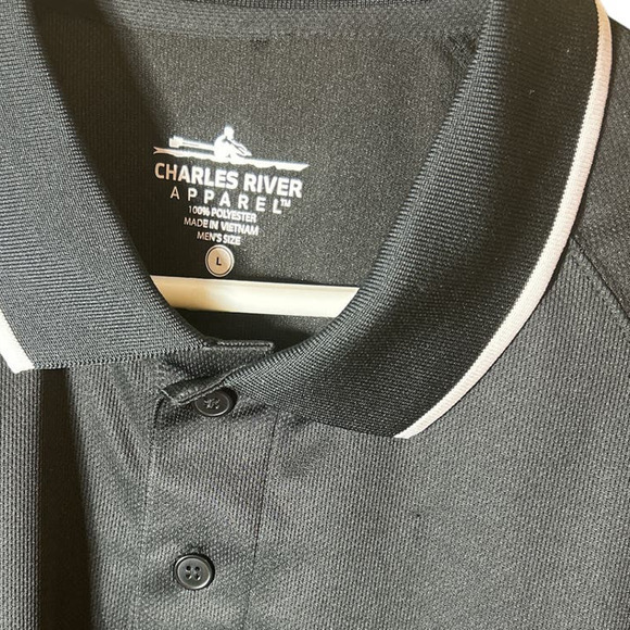 CHARLES RIVER BLACK POLO SHIRT SIZE l - Picture 4 of 4
